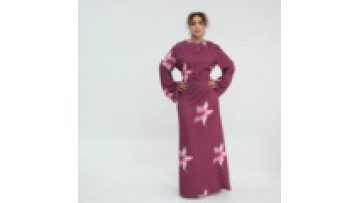 New Plus Size Dubai Abaya Women Muslim Dress Vintage Style Islamic Clothing Fashion Floral Printed Modest Abaya Dress for Daily1