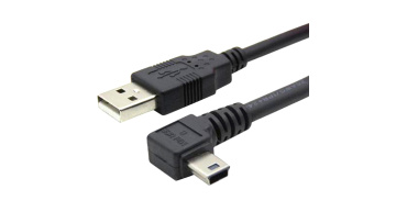 Wholesale Custom high quality left angle 5 pin mini USB 2.0 to mini-B left angle A male 90 degree date Cable for testing1