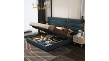 Multifunction big storage leather high headboard bed king size bed set camas modernas bedroom furniture1