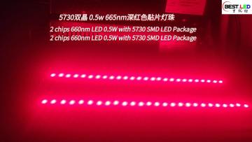 2 chips 660nm LED 0.5W with 5730 SMD LED Package
