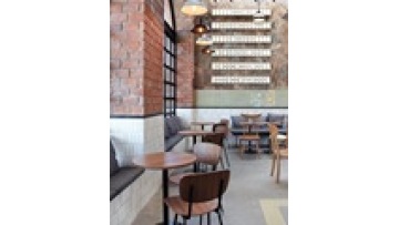 New trend fashion modern commercial   furniture fast food shop  wood and metal kitchen  restaurant dining table1