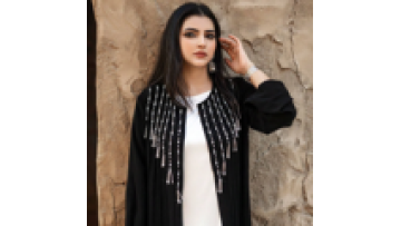 4083 Sale Muslim Women Abaya Beautiful Diamante Long Sleeve Maxi Dress Robe Style Front Open1