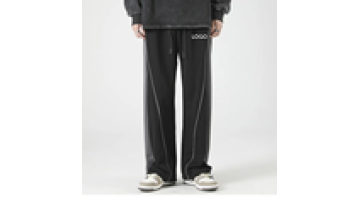 OEM Stripe Elastic High Waist Casual Fit  Loose Nylon Track Pants Men High Quality Brand1