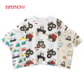 INPEPNOW 2020 Children T-shirt for Boy T Shirts Car Girls Tops Cotton Kids Tshirts Summer Short Sleeve White Tee 3 8Y DX005