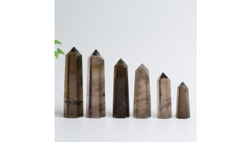 Smoky Quart  Single Pointed Hexagonal Prism Beads Ornament 26SP1492