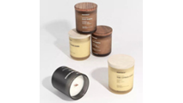 Wholesale Custom Color Black White Brown Glass Candle Jars with Bamboo Lid1
