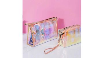 2022 transparent laser cosmetic  advanced portable storage  washing  bag wholesale waterproof makeup bag1