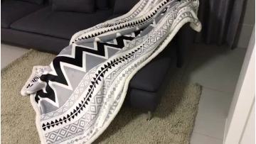 custom printing blanket Good price Nordic style flannel sherpa fleece throw blanket1
