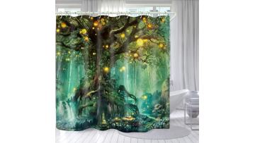 3D waterproof bath curtain