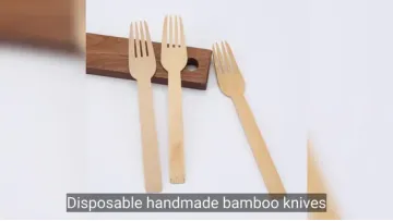 Disposable Handmade Bamboo Knives, Forks, and Spoons.1