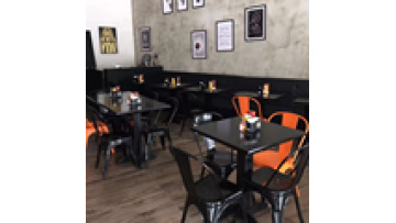 Top quality fashion commercial modern furniture fast food shop  wood and metal wooden kitchen  restaurant dining table1