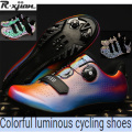 R.XJIAN brand colorful cycling shoes couple mountain road bike shoelace lock without lock bicycle shoes size 36-47