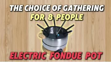 Electric Fondue Pot with wooden handle