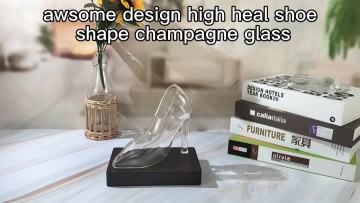 high-heeled shoes cocktail glass