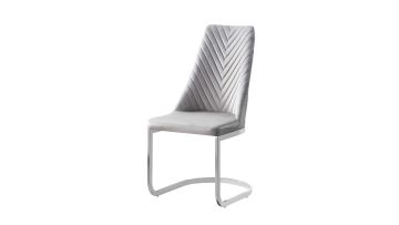 TL-21SA01 Modern Gray Velvet Dining Chair  – Luxe Comfort & Industrial Chic