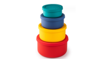 Microwavable sealed anti-odor food grade round silicone lunch box wholesale1
