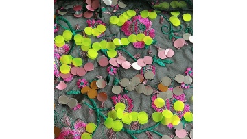 2023 Hot Style 3d lace fabric nigerian Sequin Net Embroidery 3D Flower lace Wedding Mesh Fabrics For Dresses1