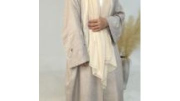 Uni Moon Embroidery Batwing Sleeve Kimono Abaya Linen Dubai Moroccan Women Kaftan Jalabiyat Turkish African Clothing1