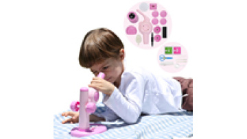 10X Monocular child toy microscope set plastic biological microscope for kids1