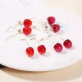 Korea Multiple Styles Small Fresh Cherry Drop Earrings Women White Elegant Imitation Pearl Dangle Earring Fashion Female Jewelry