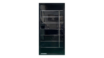  Black Mirror Design Stainless Steel Pivot Door Entry