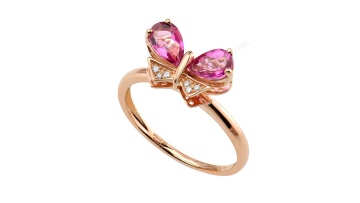 Latest Gold Finger Ring Designs Tourmaline 18K Rose Gold Ring solid gold ring1