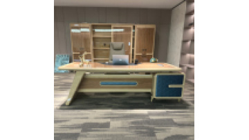 Foshan Bobiao HTX Series High End Luxury Boss Office L-shaped Configuration, Integrated File System Veneer Executive Office Desk1