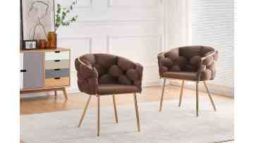 TL-BZ-12 Elegant Gold-Legged Velvet Armchair for Ultimate Relaxation and Style