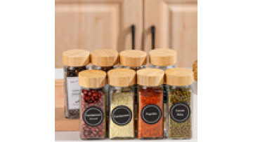 120ml Seasoning Jar Kitchen Refrigerator Storage Bottles Glass Spice Jars Bamboo Lid1