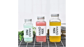 480ml square glass beverage bottle