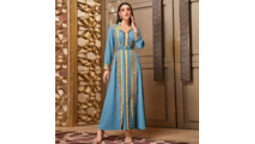 Luxury Dubai Moroccan Kaftan Abaya Handmade Embroidery Beaded Maxi Dress with Belt Muslim Women Ramadan Eid Evening Gown1
