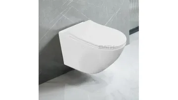 Ortonbath Round Rimless Wall-Mounted Vitreous China Wall Hung Toilet Bathroom Sanitary Ware Ceramic Rimless with UF Soft Close Seat Cover for Russia1