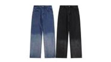 OEM Men faded retro and old splashed jeans high street wide leg baggy jeans for men1