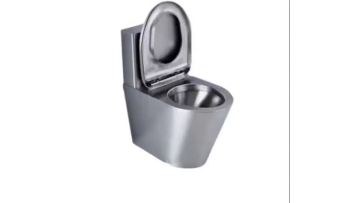 Stainless steel toilet with lid~1