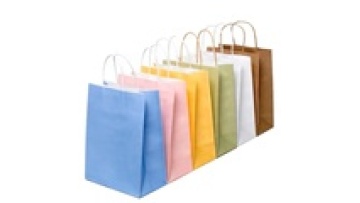 Clothing store handbag custom printed green kraft paper bag1