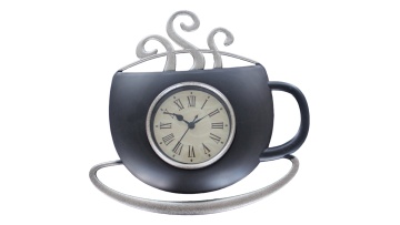 Vintage Roman Numeral Mug Clock – Black & Gold