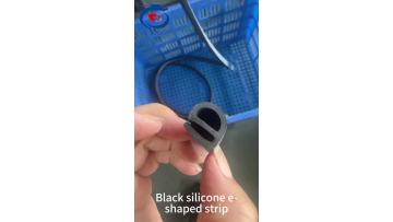 Black silicone E-shaped strip