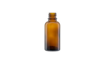 30 ML/1 OZ Amber Boston Round Glass Bottles With 18/410 Neck