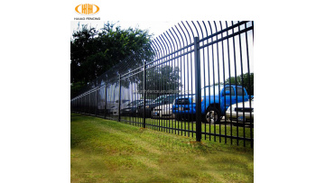 Cheap steel bend top picket fence wrought iron garden wall fence ( ISO factory )1