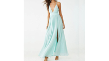 Sexy Women Billowy Backless Chiffon Maxi evening Dress1