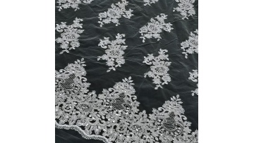 High quality 2021 african white nigerian tulle lace fabric 3D ribbon sequin embroidery  for wedding lace fabric1