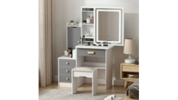 Led Light Bedroom Furniture Hot sale White Color Optional Storage Dresser Makeup Vanity Dressing Table With LED1