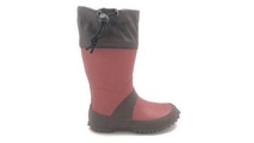Kids Wine Color Folding Waterproof Wellington Rubber Rain Boots1