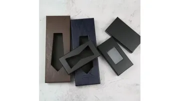 Custom Logo Print Luxury Mens Paper Tie Packing Box Gift Cardboard Paper Packaging Wallet Box for Men with Transparent Window1