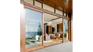 Aluminium Heavy Duty Big Panel Sliding Door Entrance Doors Residential Doors Wooden Grain Glass Graphic Design Stainless Steel1