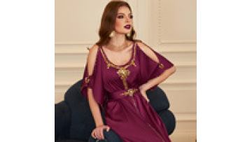 Manufacturer Middle Eastern Party Dress Cold Shoulder Lace Diamond Moroccan Caftan Arabic Dubai Jalabiya Abaya1