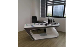 Top Sell Modern Luxury Design Customized MDF Furniture White and Grey Color CEO Table L Shape Executive Office Desk Boss Desk1