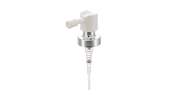 FEA 20 shiny silver crimp pump with long nozzle sprayer