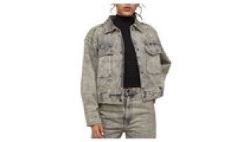 Custom Urban Old School Sand Wash Jean Jacket Print Vintage Jackets for Women1