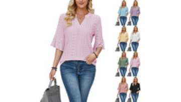 Wholesale Bulk Multicolor woman t shirt  Blouses and Shirts high-quality Elegant top Button Sleeve Blouse For Women Lady Casual1